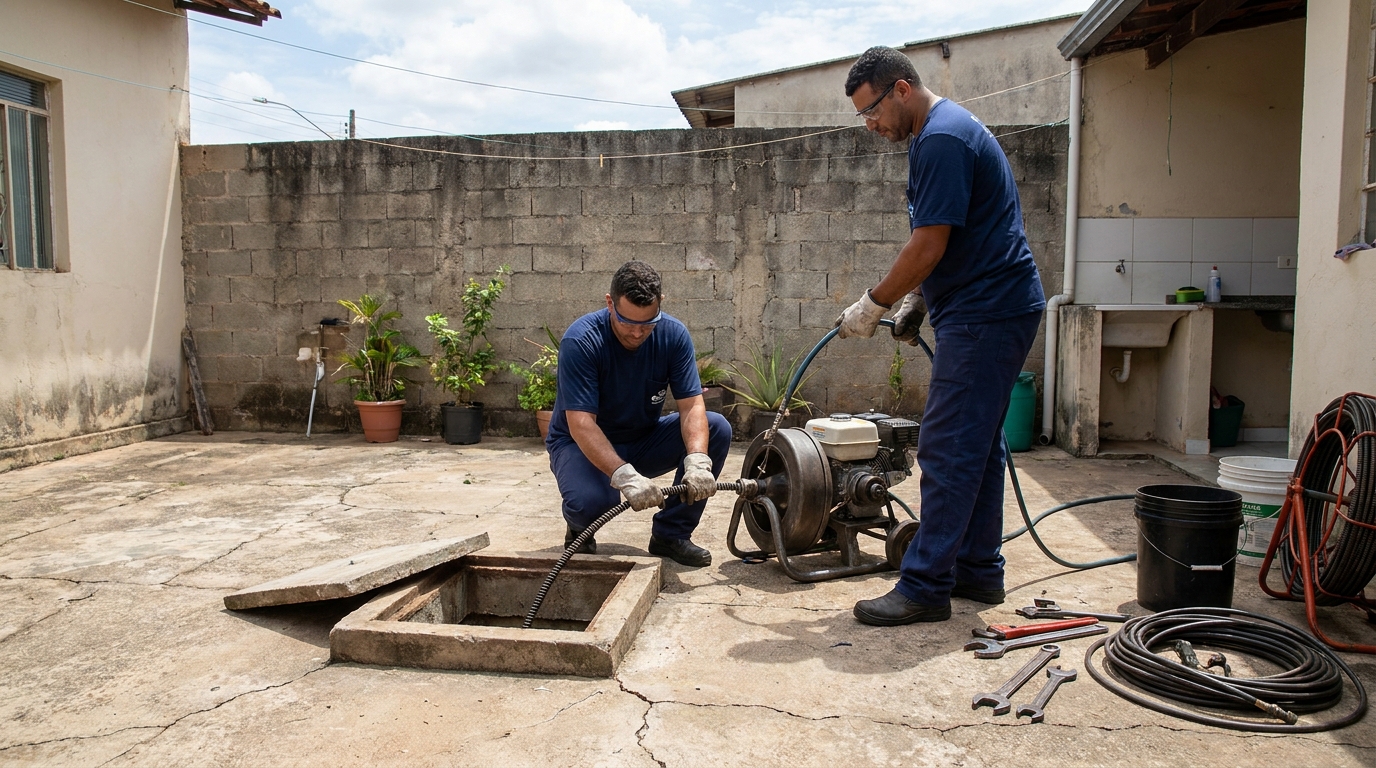 Desentupimento de esgoto residencial em Manaus‑AM