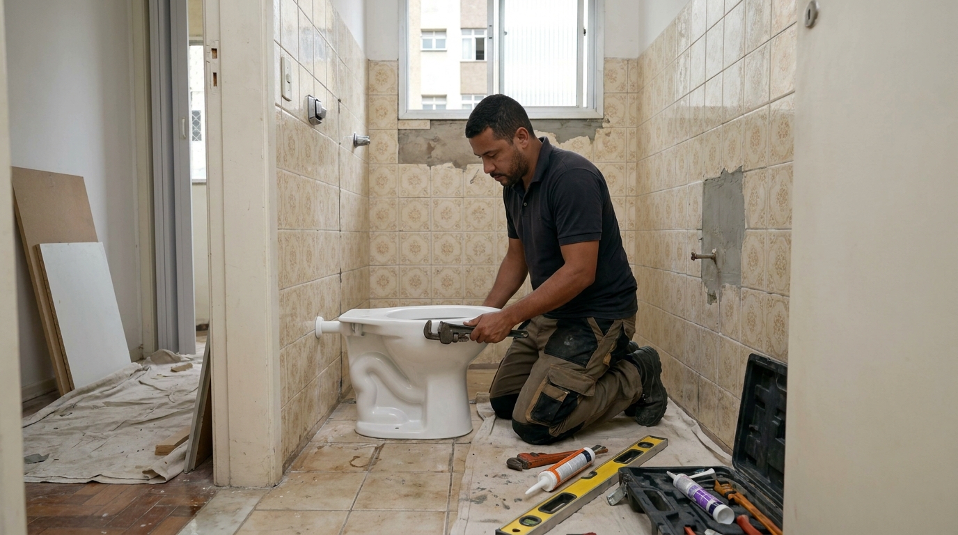 Instalação de vaso sanitário profissional em Manaus‑AM