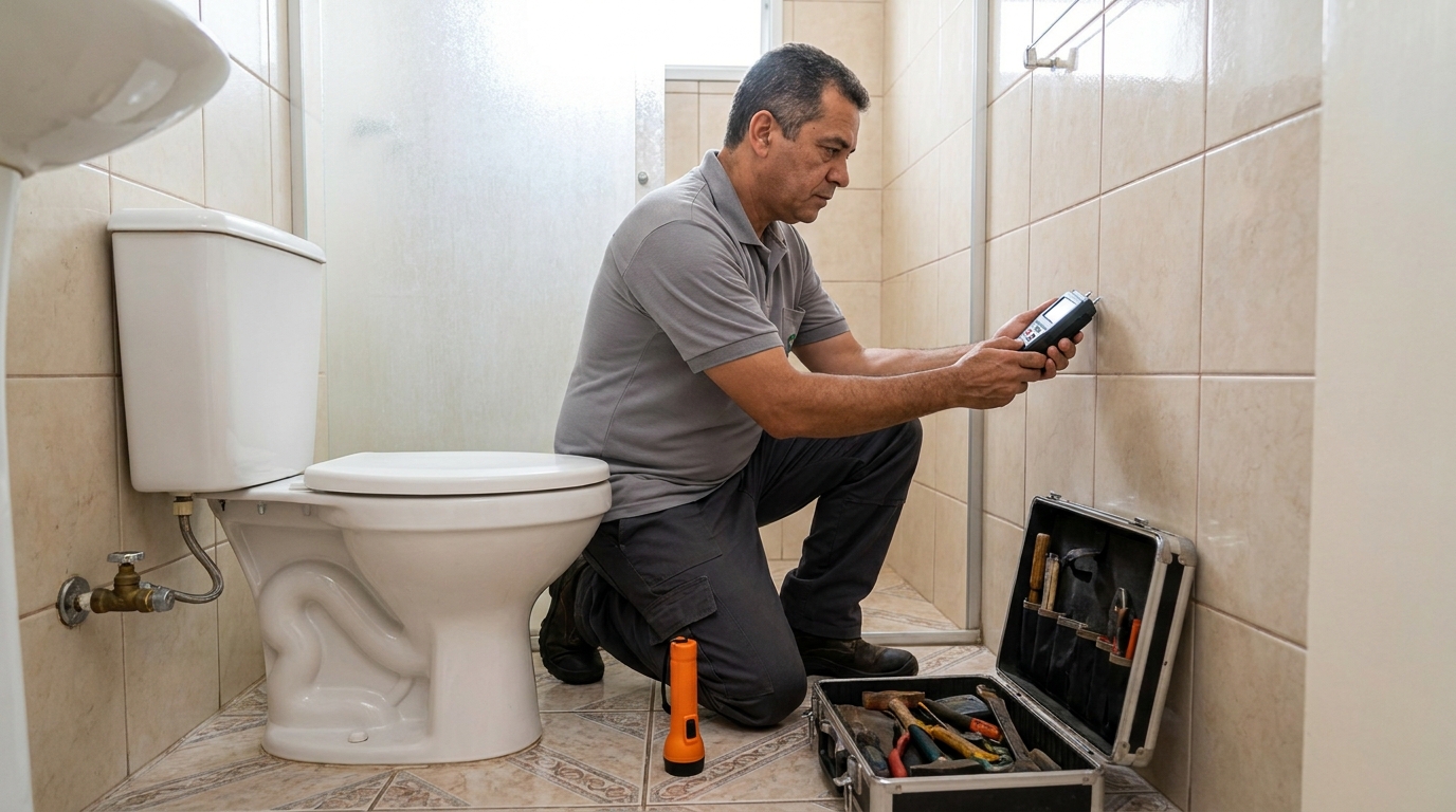 Técnico de caça vazamento com detector em Manaus‑AM